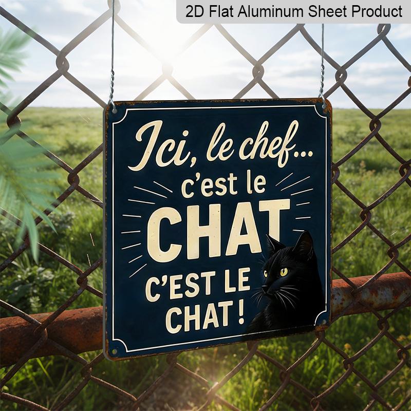 2D Flat, 1pc, Vintage Metal Aluminum Sign, Decorative Plaques and Ornaments, Cat Sovereignty Declaration Theme, Playful Home Style, Suitable for