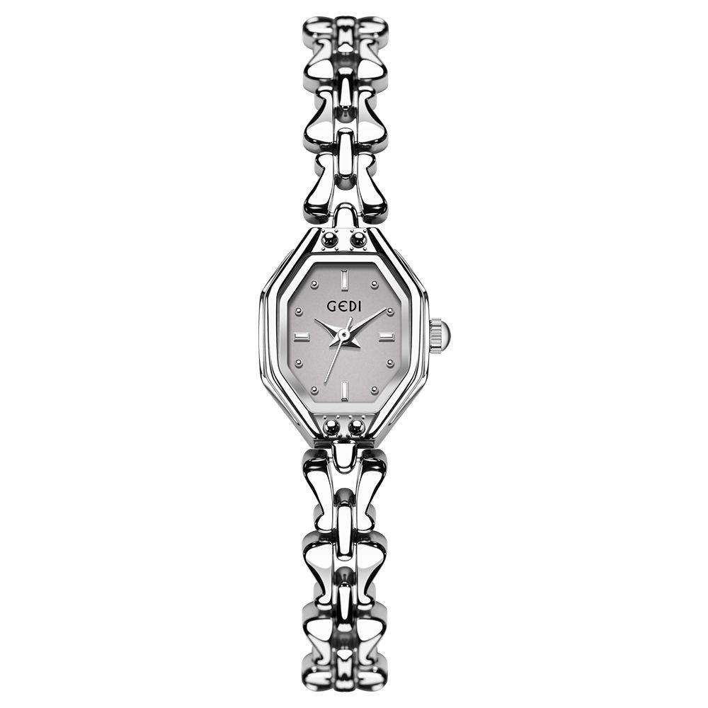 Small Exquisite Light Luxury Retro Bracelet Watch Niche High-End Sense Octagon Women'S Quartz Watch Zinc Alloy