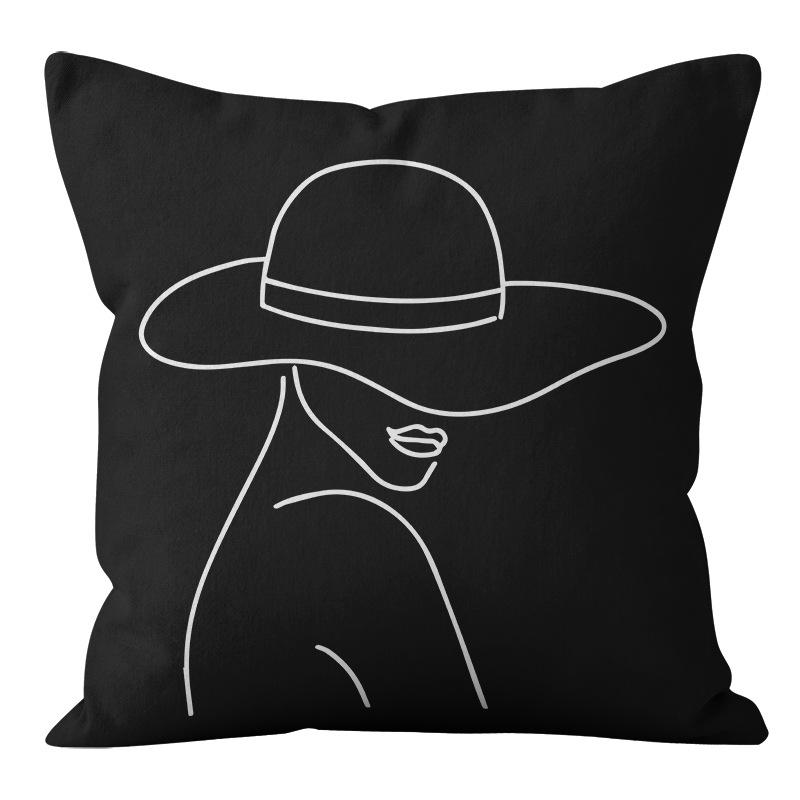 Stil Minimalist Nordic Alb-Negru Abstract Geometric Față de Pernă Acasă Living Canapă Pernă Față de Pernă