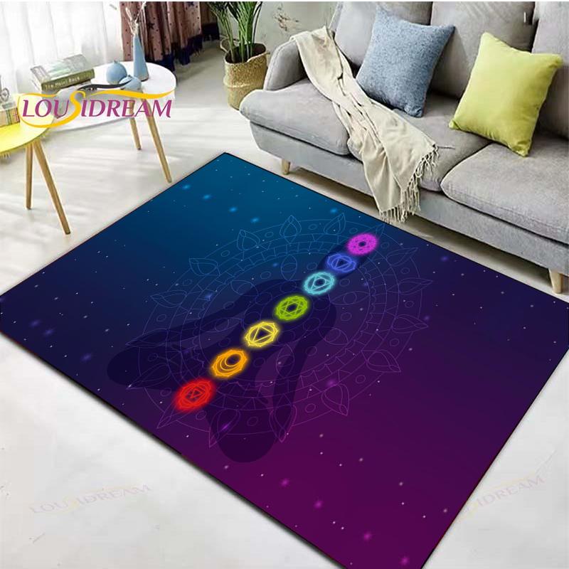 

Meditation Practice Chakra Pattern Carpet for Living Room Bedroom Rug Kitchen Door Unslip Floor Mats gift photography props Rug 40x60cm