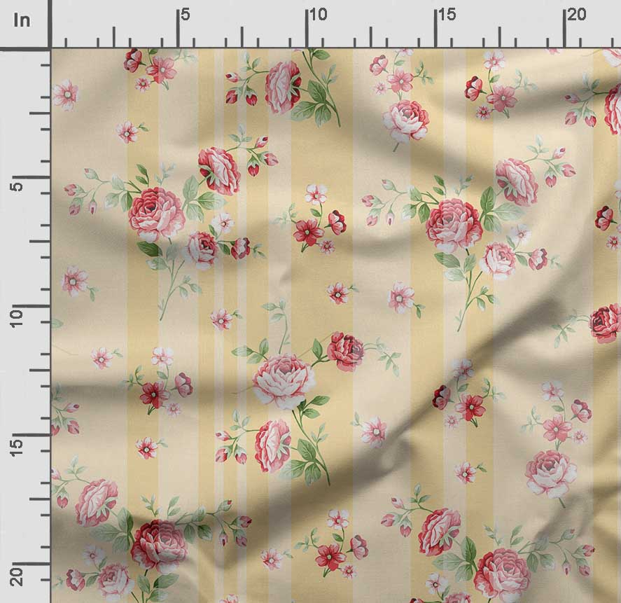 Soimoi Blomster vintagetrykk bomull Cambric Quilting Stoff Selges av The Yard 42 Tommer Bred Middels Vekt Bomullsstoff Syutstyr