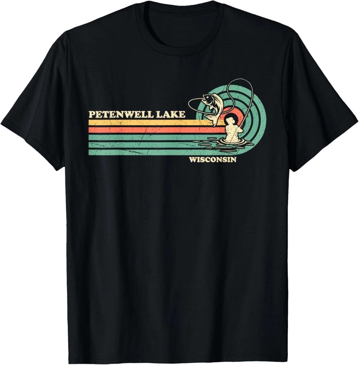 Vintage Retro Summer Fishing Wisconsin Petenwell Lake Gift Unisex T-Shirt S