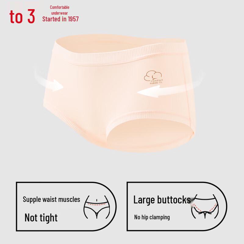 Hongdou Women's 7A Antibacterial Cotton-Spandex Briefs with Silk Gusset (4-Pack)
