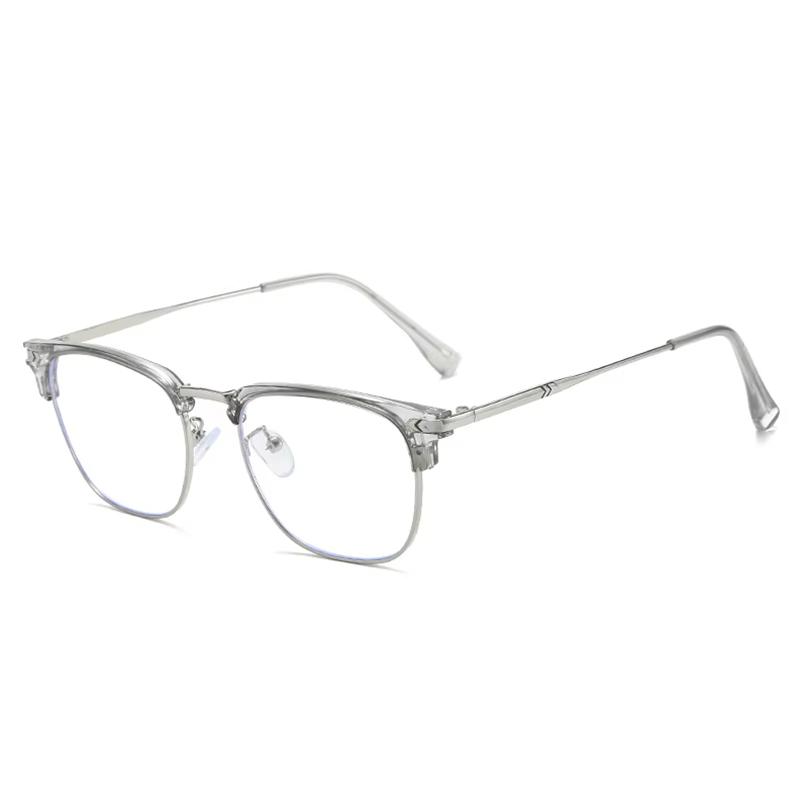 Black SIlver Frame Square Prescription Glasses Anti Blue Light/Photochromic/ Myopia/Hyperopia/Progressive/Optical Eyeglasses