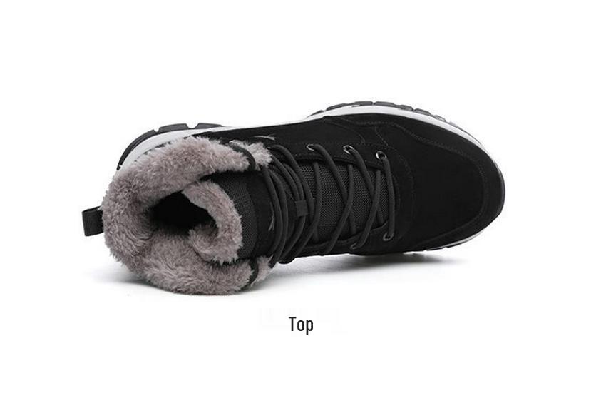 Red Dragonfly Men's Winter Thick-Sole Height-Increasing Warm High-Top Sneakers