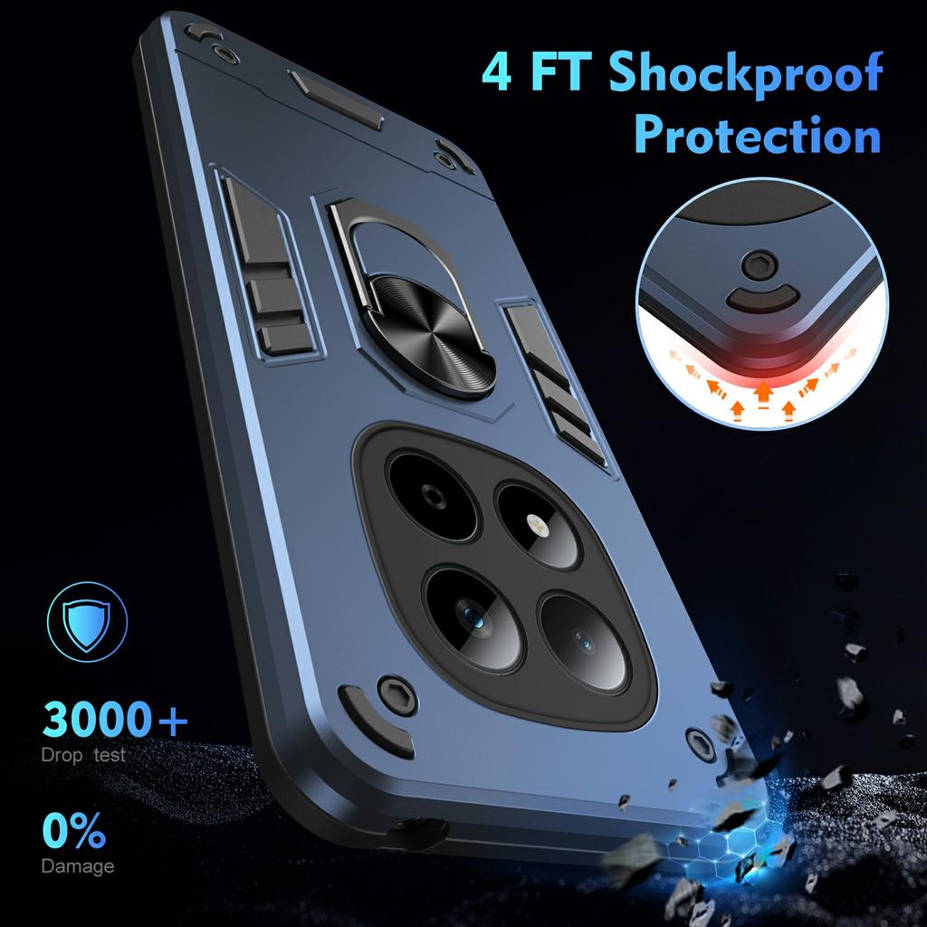 For Xiaomi Redmi Note 15 Pro 5G (Global) Case PC + TPU Drop Defend Phone Cover with Ring Kickstand