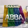 שמיכת פלנל מודפסת בדוגמת ABBA עם שם מותאם אישית, 1 יחידה, מתאימה לכל העונות, לקישוט הבית, לחום ונוחות, מתנות, מתנת חג