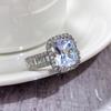 Wedding Band Shining Square Rhinestone Hypoallergenic Geometric Western Style Decorate Accessory Inlay Zircon Wide