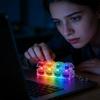 Keyboard Clicker Fidget RGB Sensory Stress Relief Toy Keyboard Sound Clicker for Home Classroom Gathering School Indoor Travel