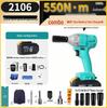 High Torque Rechargeable Electric Impact Wrench 2106 with Lithium Battery for Auto Repair & Woodworking
