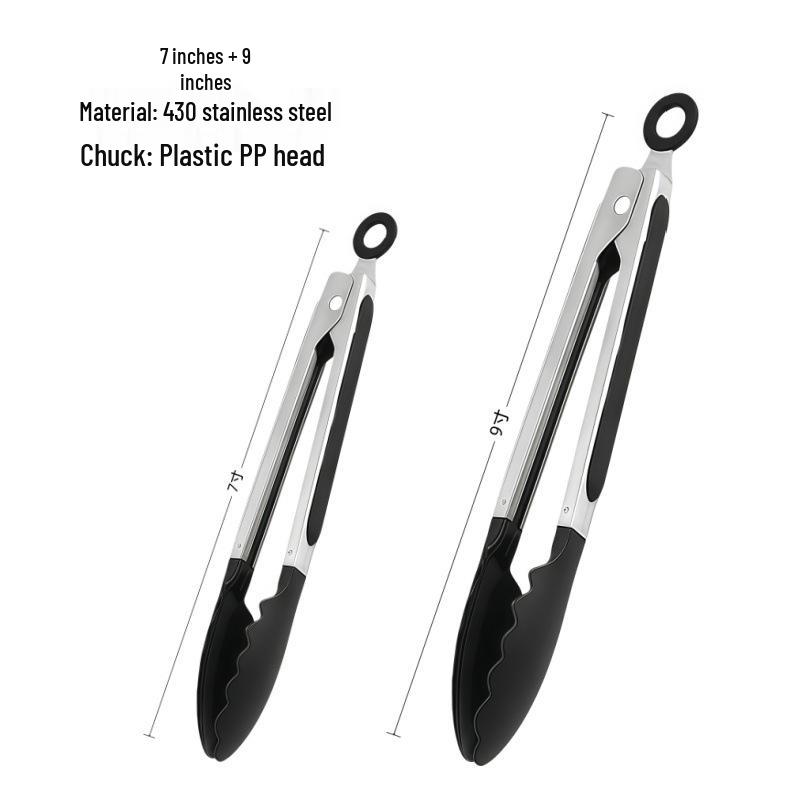 Stainless Steel Anti-Scalding BBQ and Bread Tongs