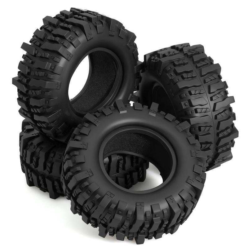4pcs 1.9inch 95mm Rubber Tires For 1/10 Rock Track Redcat Scx10 Ii Axial 90046/90047 Rc4wd Yikong D90 Trx4 Trx6 Rc Car Tyre