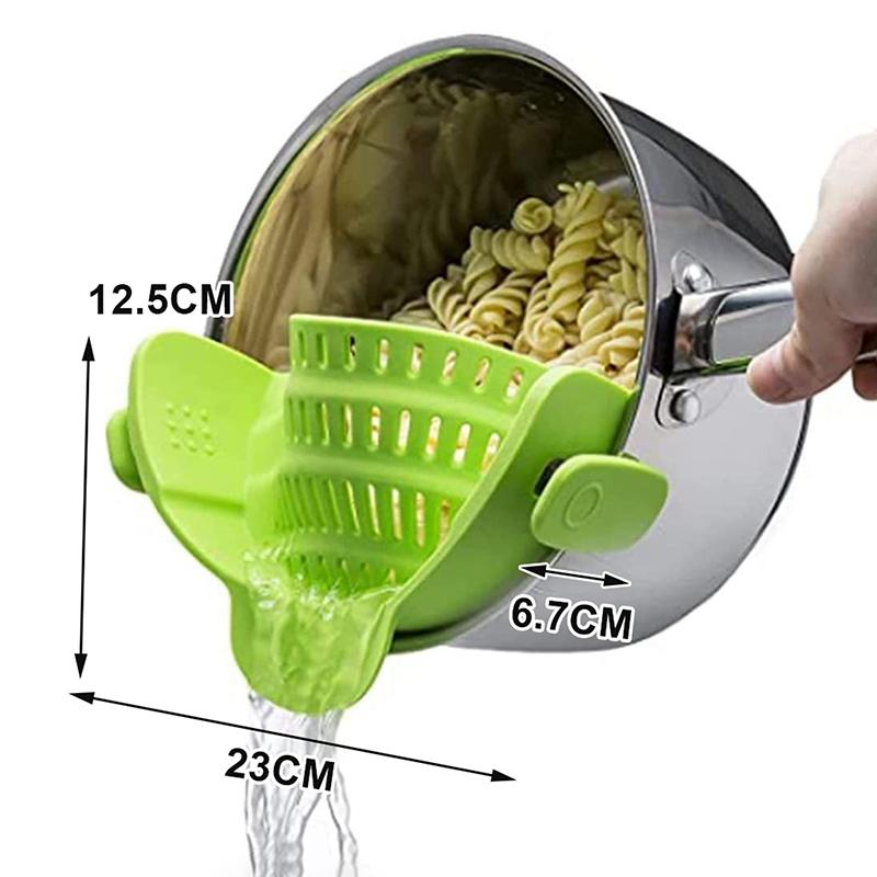 1Pc Adjustable Silicone Clip On Strainer For Pots Pot Strainer Kitchen Pot Strainer Handheld Drainer For Noodles Pasta