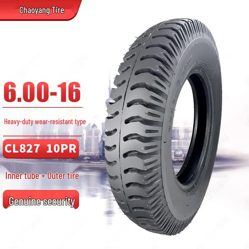 ChaoYang 6.00-16 Heavy-Duty Bias Truck Tire with Inner Tube