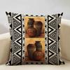 Geometric Cushion Cover Sofa Decorative Pillow Cover Home Living Room Ethnic Art Accessories 45x45cm Linen Double-sided Printing
