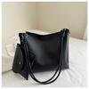 Two Sets Of Casual Solid Colour Large Capacity Retro Fashion Texture Shoulder Tote Bag For Women