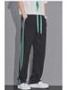 Pantalon rayé tendance d'été pour homme à jambes larges - Coupe ample style décontracté sportif