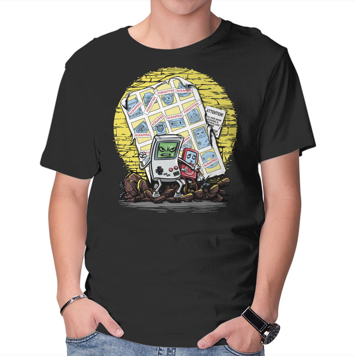 Unisex Crew Neck T-Shirt Days Of Tecnology Past Graphic Short Sleeve Casual Tee XXXXL