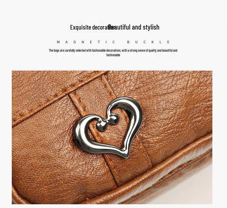 Versatile Crossbody Soft Leather Bags for Women - Multi-Pocket Shoulder Bags for Middle-Aged and Elderly, Ideal for Travel.