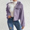 Women's Casual Fashion Plush Comfortable Jacket Lapel Warm Short Coat