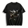 Vintage Fighter Jet Crocodile Head Graphic Print T-Shirt Pure Cotton T-shirt