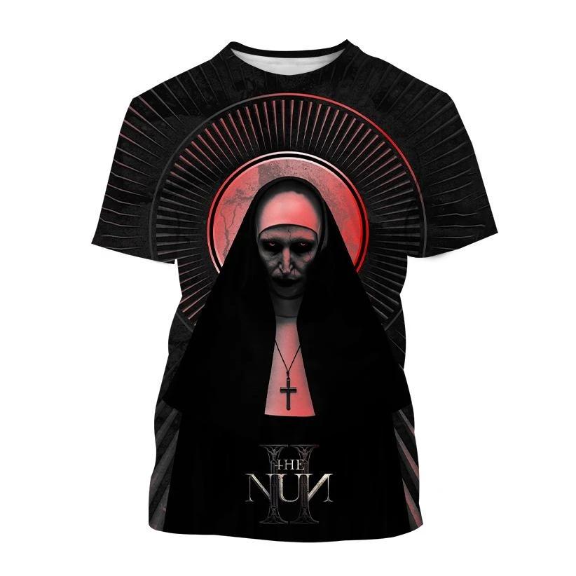 Halloween Fashion Ghost Valak Horror Movie Nun 3D Printed T-shirt Men's and Women's Holiday Tops Casual Tops for Children