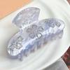 Korean Style Women Shark Clip Iridescent Acrylic Hair Claw Rhinestone-inlay Hair Claw  Female
