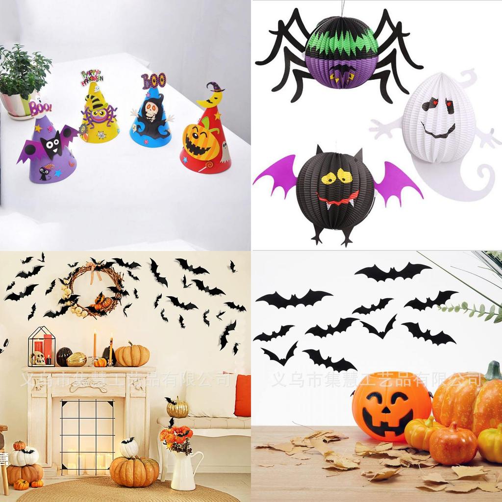 Halloween 3d Bat Sticker Decoration Pack Of 12 Pvc Bat Stickers For Haunted House Decor