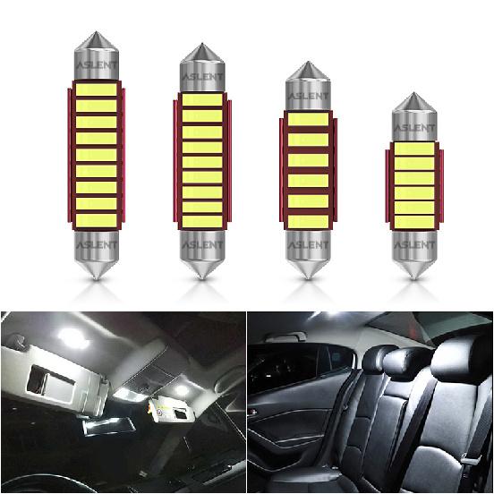 6X Festoon Led C5W 31 36 39 41mm Car Lights Canbus 7020SMD Dome Light 12V 4000K 6000K Warm White Crystal Blue License Plate Lamp Dome Lights 6