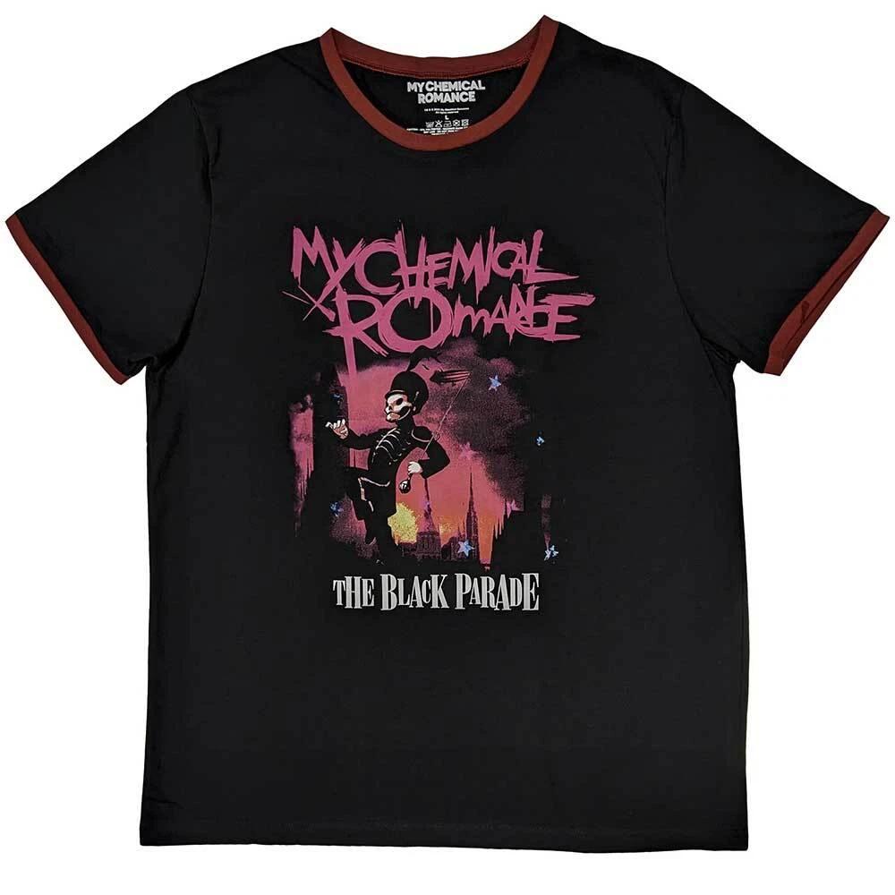 

Черная футболка с контрастными манжетами и воротником My Chemical Romance March - НОВАЯ 3XL