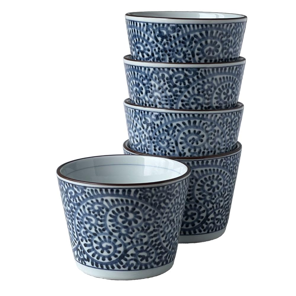 Octopus Arabesque Soba Choko Set of Made In Japan (Soba Cups) - 5,
