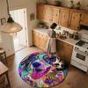 Colorful Dog,Round Area Rug,Carpet Rug for Living Room Bedroom Sofa Playroom Decor,Non-slip Floor Mat