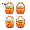 Candy Bags with Handle 2/4/6Pcs Clear Gift Bag for Halloween Christmas, Goodie Treat Holders Handle, Resealable Sealed Pouch Holiday Party Favors
