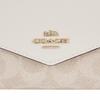 Coach Flap Card Case 10 Brand Logo Coated Canvas Card Case Mini Women's Chalk White