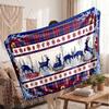 Christmas Flannel Throw Blanket Soft Warm Cozy For Sofa Bed Indoor Home Use Great Holiday Gift