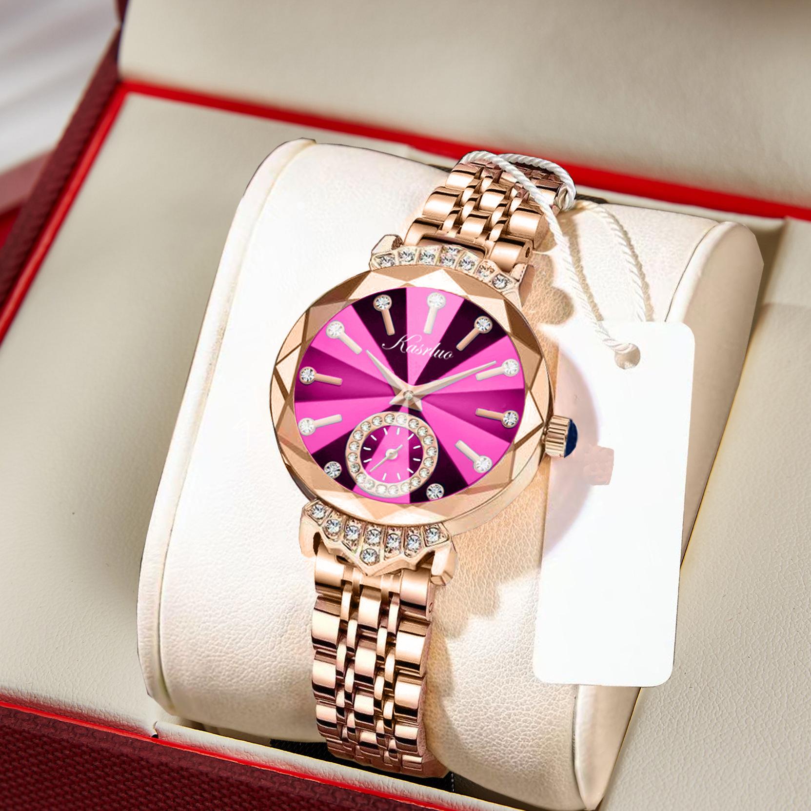 

Ladies Watch Valentine S Day Gift For Girlfriend High-Value Fashionable Versatile Waterproof Diamond-Encrusted Quartz Watch розы красного