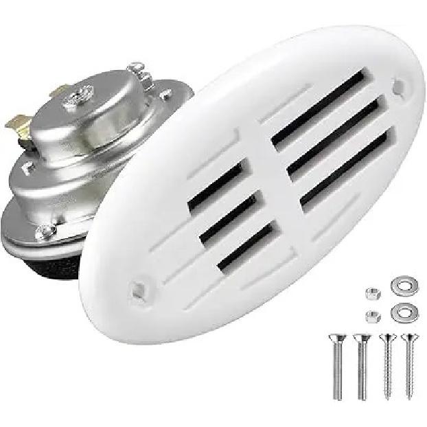 12V Marine Horn Waterproof for Ship, Stainless Steel Boat Horn белый