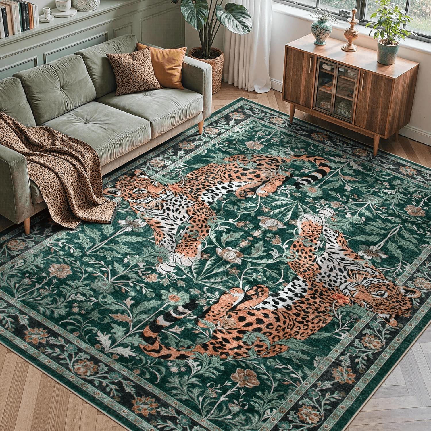 Moynesa Leopard Rug for Living Room
