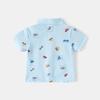 Boys Printed Polo Shirt Short Sleeve Collared T Shirt Casual Summer Fashion Top Clothing for Toddler and Kids