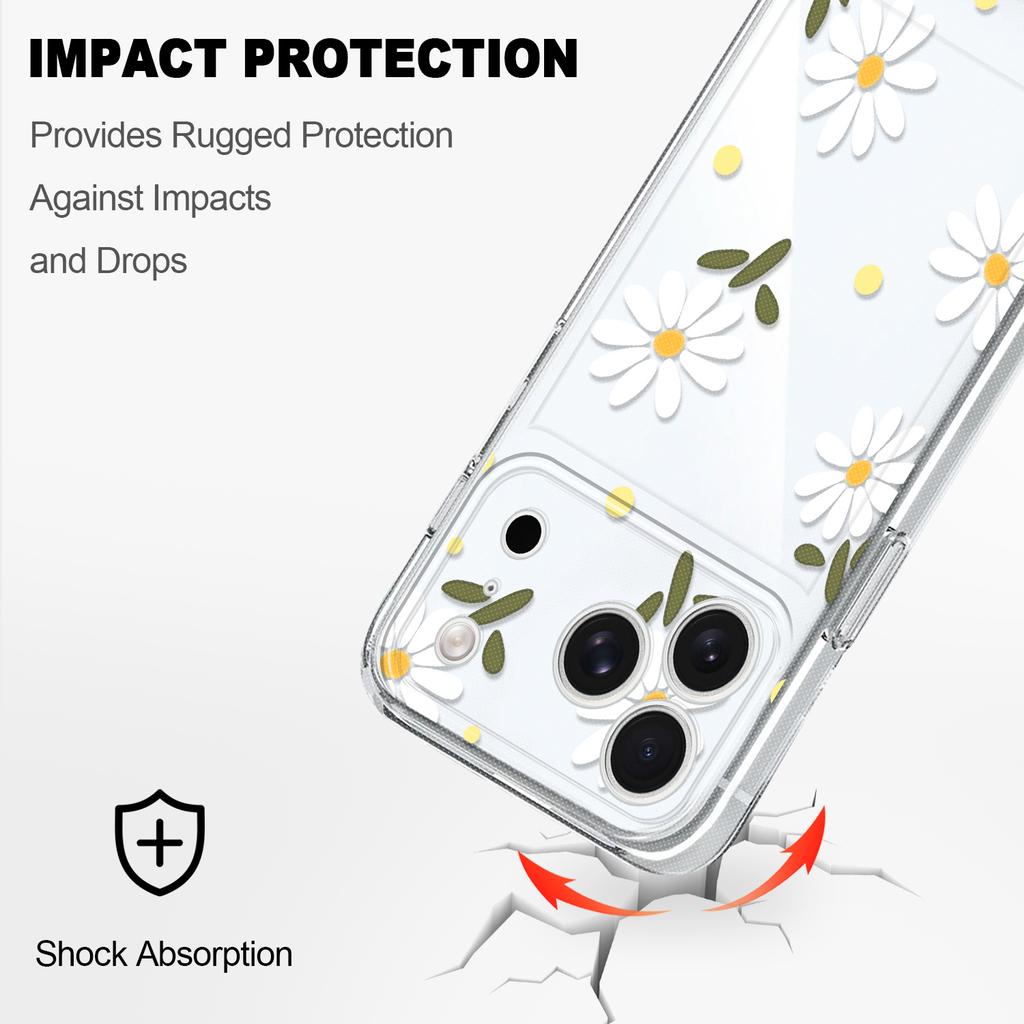 Graceful Daisies Transparent Phone Case For iPhone 17 Air 16 16e 15 14 Pro Max Plus Mini Soft TPU Cover