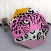 1 Stück Rosa Leopard Augen Automatischer Faltregenschirm Tragbar Zusammenklappbar 8-Rippen-Schirm für Alle Jahreszeiten, Lässiges Outdoor-Accessoire, Perfektes Geschenk