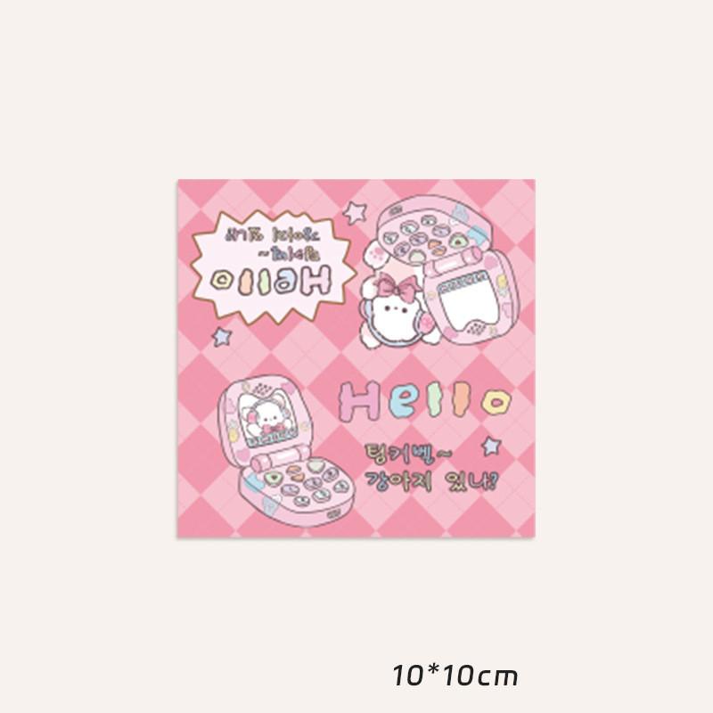 10PCS Kawaii Cartoon Summer Puppy Card Head Card Back Opp Bag Cute Kpop Star 3 Inch Photo Card DIY Decor Packing Material