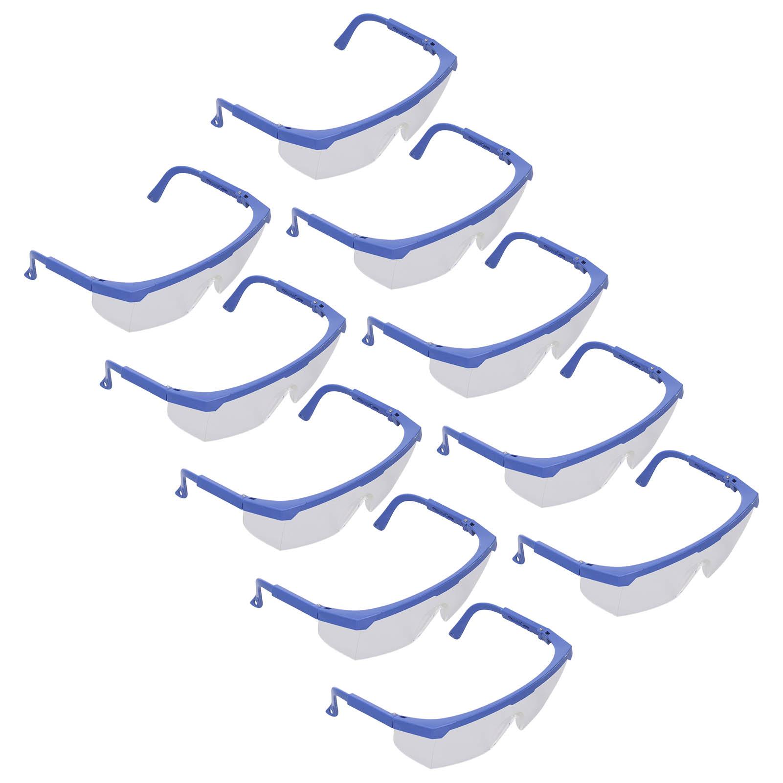 

10Pcs Safety Goggles Plastic Protective Glasses Adjustable Eye Wear Set Kit for Laboratory