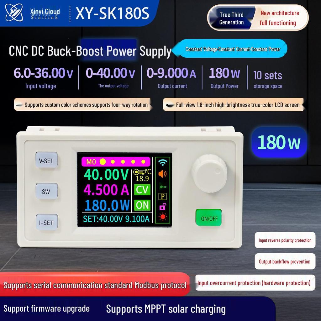 SK180S CNC Einstellbares DC-Netzteil: 180W 9A Aufwärts-/Abwärtswandler, Solarlademodul, Konstante Spannung/Strom.