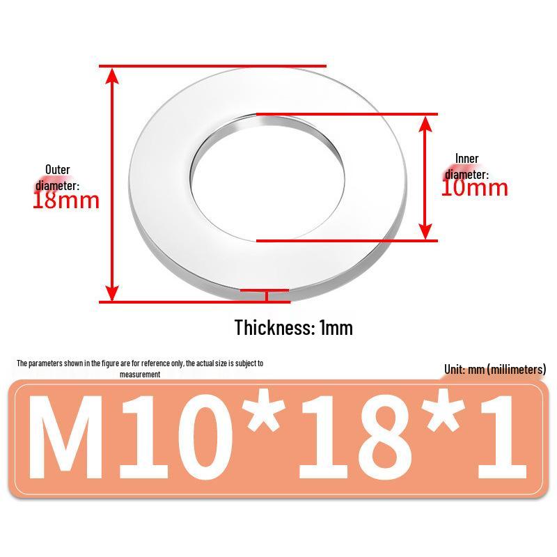 Jin Juntai Thick & Thin Stainless Steel Flat Washer, Round M10-M36