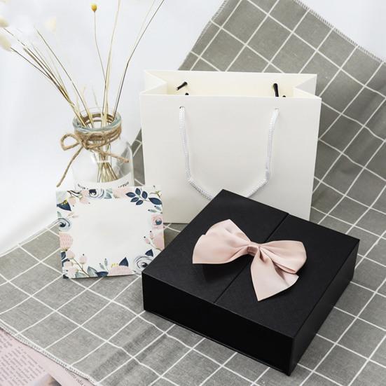 Square Double Door Bowknot Design Jewelry Lipstick Gift Packaging Display Case