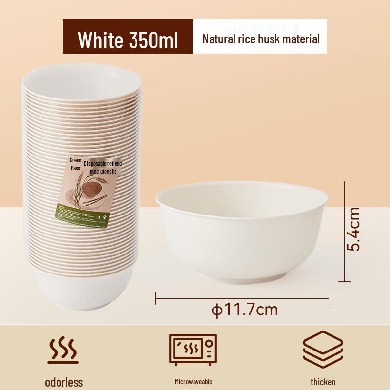 Food-Grade Disposable Rice Husk Bowls
