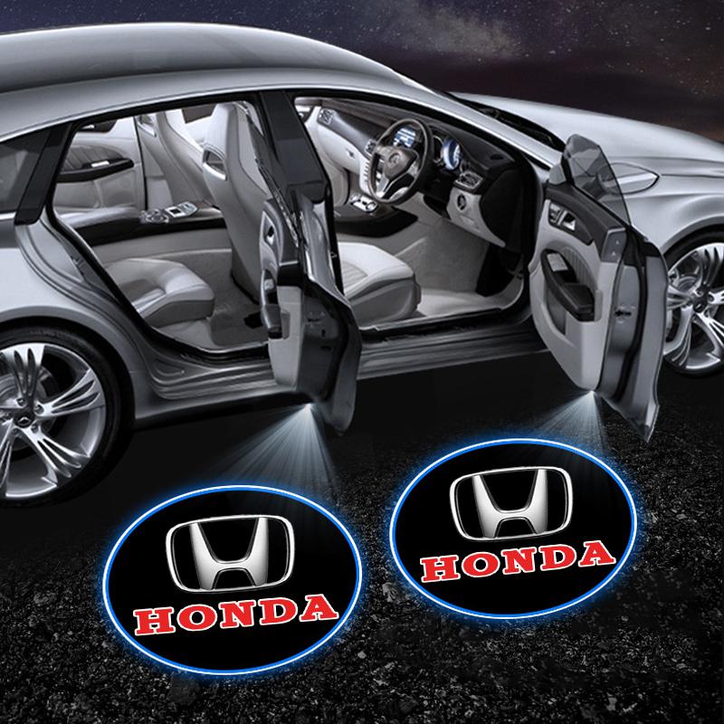 2Pcs Car Door Emblem Light LED Welcome Lamp Wireless Laser Projector for Honda Civic Accord CRV HRV Fit Jazz City Odyssey Jade Vezel
