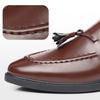 Men's Casual Leather Shoes Elegant Tassels Men Dress Shoes Pointed Toe Loafers Light Moccasins Big Size Party Wedding Shoes Male