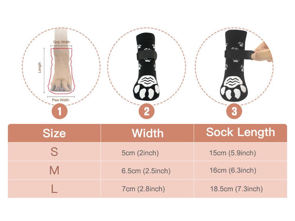 Hundstrumpor i bomull med halkskydd för medelstora och stora hundar - Andningsbara tasskydd för inomhus-/utomhusbruk